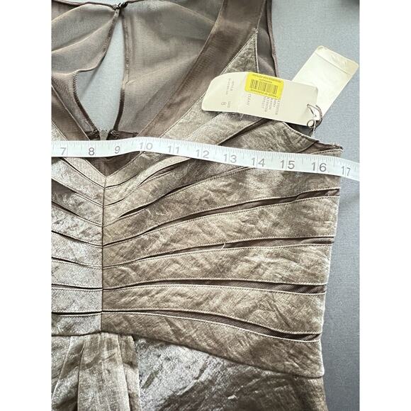 Adrianna PAPELL Dress Size 8 Sleeveless Silver Gray Pewter Shimmer Flowy NWT - Picture 9 of 10